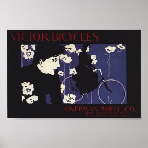 Vintage Victor Bicycles Ad Art Poster