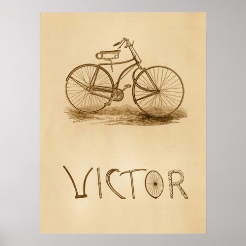 Vintage Victor Safety Bicycles Ad Art Poster