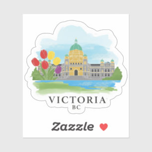 Vintage Victoria British Columbia Travel Sticker