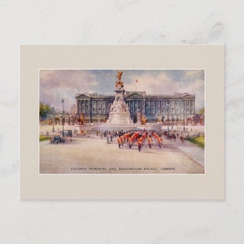 Vintage Victoria Memorial Buckingham Palace art Postcard