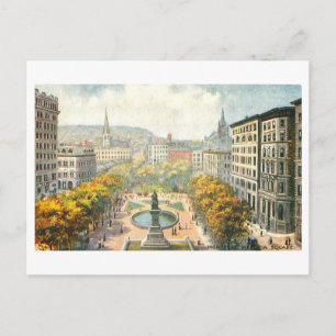 Vintage Victoria Square in Montreal, Quebec, Postcard