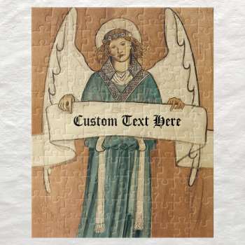 Vintage Victorian Angel By William Morris Jigsaw Puzzle by YesterdayCafe at Zazzle