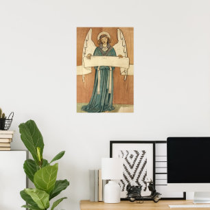 Vintage Victorian Angel by William Morris Poster