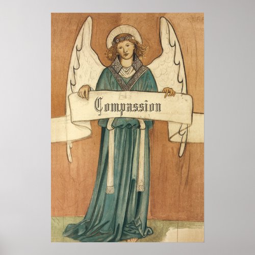 Vintage Victorian Angel by William Morris Poster