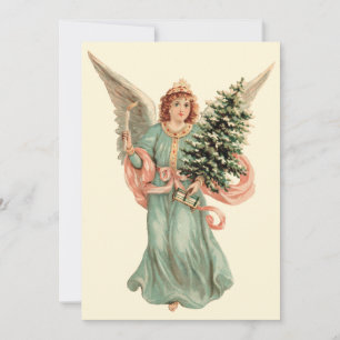 Vintage Victorian Angel Christmas Party Invitation