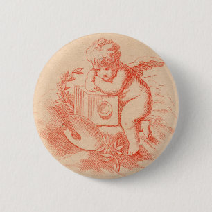 Vintage victorian angel cupid button