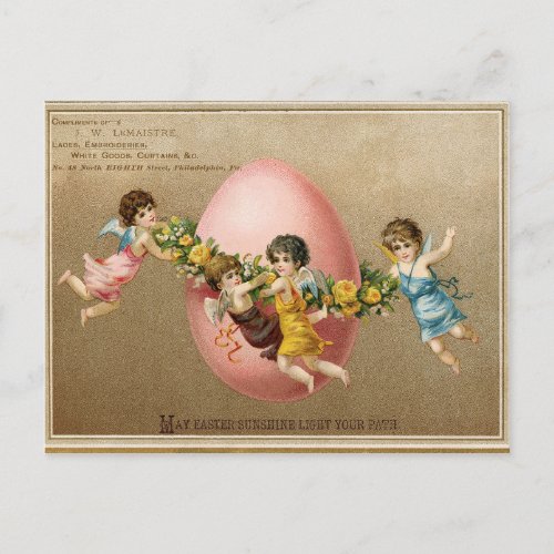 Vintage Victorian Angle Easter Holiday Postcard