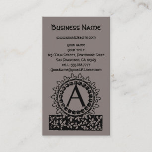 Vintage Victorian Antique Monogram Letter A Business Card