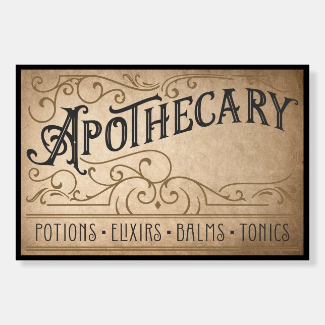 Vintage Victorian Apothecary Sign (Front)