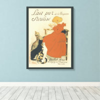 Vintage Victorian Art Nouveau, Girl with Milk Cats