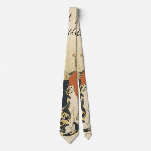 Vintage Victorian Art Nouveau Girl with Milk Cats Tie