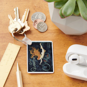 Vintage Victorian Art Nouveau, Gladiator Cycles Keychain