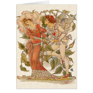 Vintage Victorian Art, Rose by Walter Crane Cards