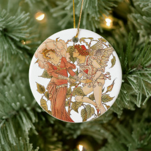 Vintage Victorian Art, Rose by Walter Crane Ceramic Ornament