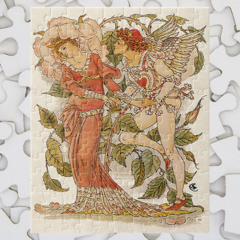 Vintage Victorian Art  Rose By Walter Crane Jigsaw Puzzle by YesterdayCafe at Zazzle