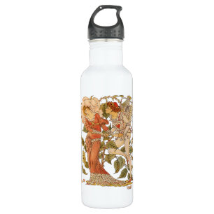 Vintage Victorian Art, Rose by Walter Crane Stainless Steel Water Bottle