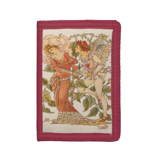 Vintage Victorian Art, Rose by Walter Crane Tri-fold Wallet