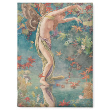 Vintage Victorian Autumn Scattering Leaves