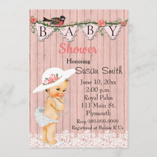 Vintage Victorian Baby Girl Baby Shower Invitation
