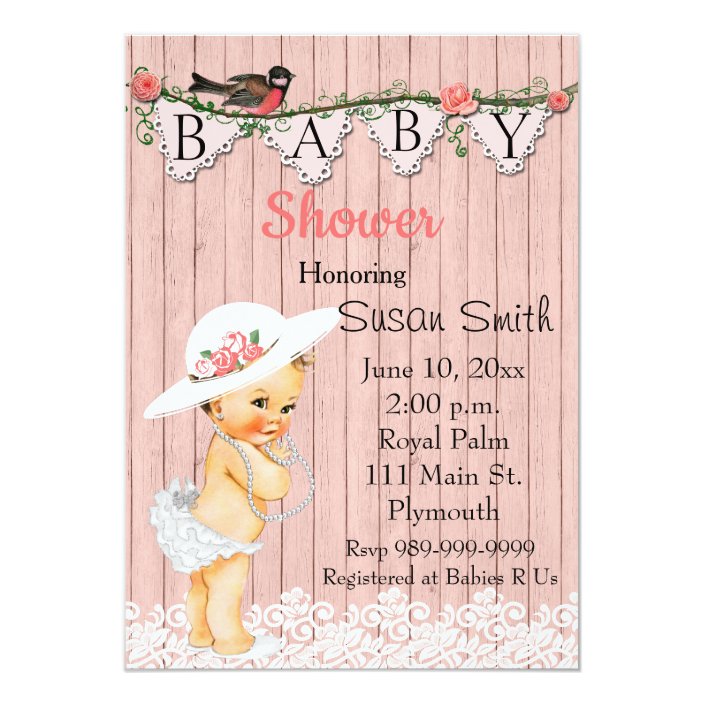 Vintage Victorian Baby Girl Baby Shower Invitation Zazzle Com