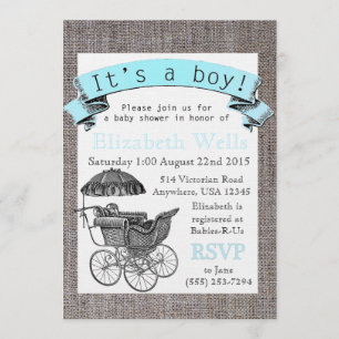 Vintage Victorian Baby Shower Invite