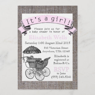 Vintage Victorian Baby Shower Invite