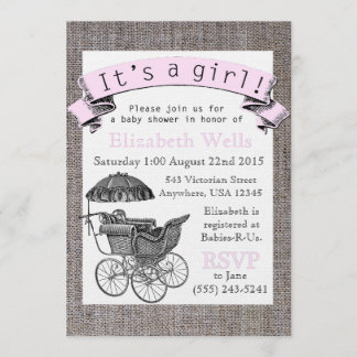 Vintage Victorian Baby Shower Invite