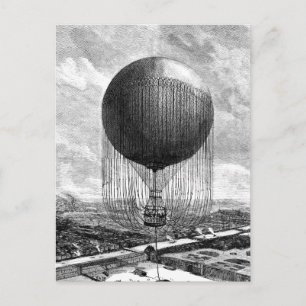 Vintage Victorian Balloon Airship Postcard