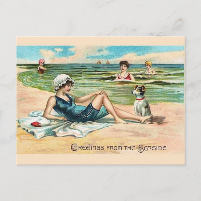 Vintage Victorian Beach Postcard (Front)