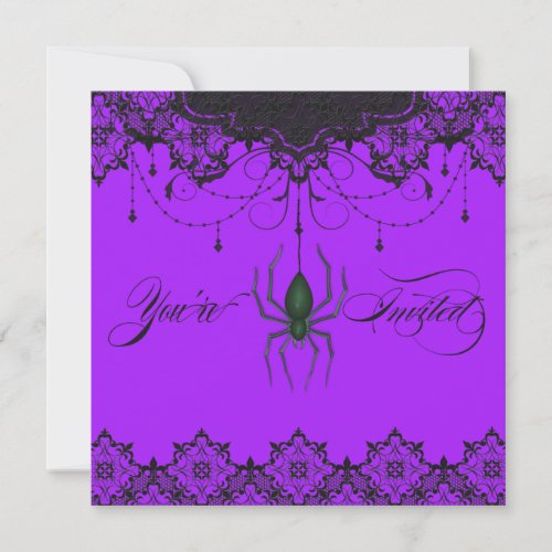 Vintage Victorian Berry Spider Invitation