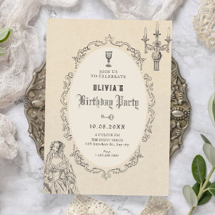 Vintage victorian birthday invitation
