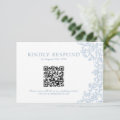 Vintage Victorian Blue Baroque Line Art QR Code RSVP Card | Zazzle