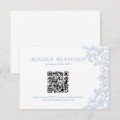 Vintage Victorian Blue Baroque Line Art QR Code RSVP Card | Zazzle