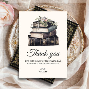 Vintage Victorian Book Birthday  Thank You Card