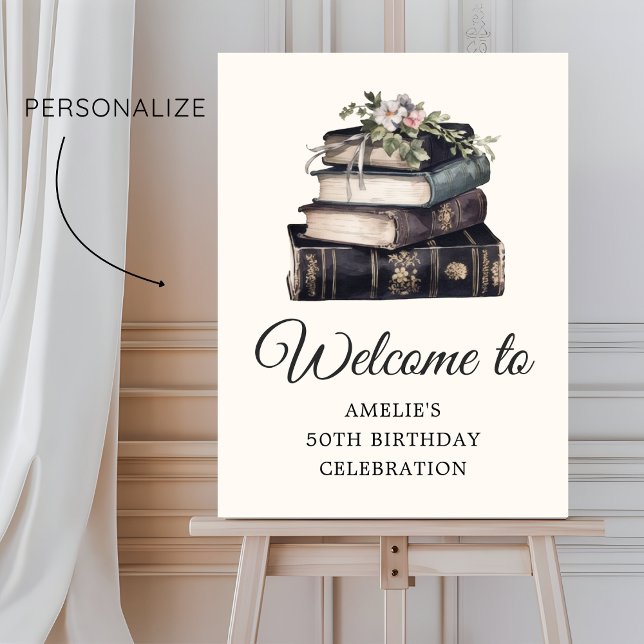 Vintage Victorian Book Birthday Welcome Foam Board (Creator Uploaded)