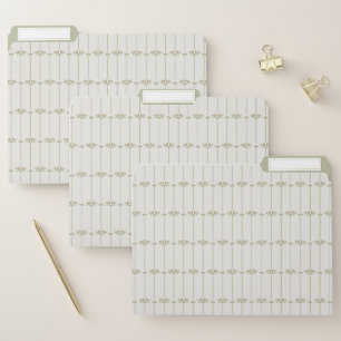 Vintage Victorian Botanical Lines Monogram File Folder