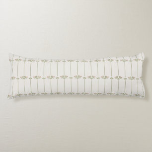 Vintage Victorian Botanical Traditional Stripes Body Pillow