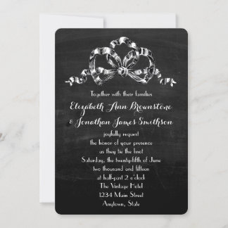 Vintage Victorian Bow Wedding Invitation