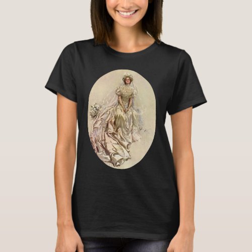 Vintage Victorian Bride Antique Bridal Portrait T_Shirt