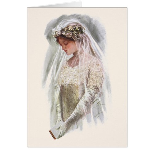 Vintage Victorian Bride with Bible Harrison Fisher