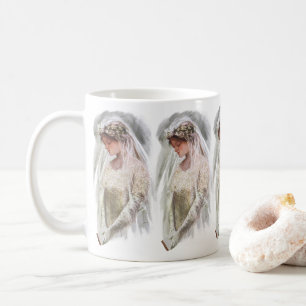 Vintage Victorian Bride with Bible Harrison Fisher Coffee Mug