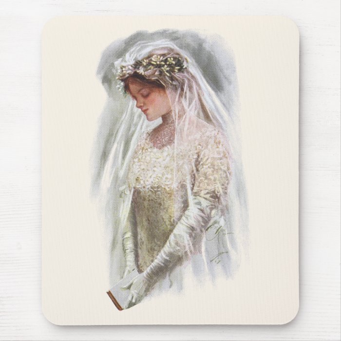 Vintage Victorian Bride with Bible Harrison Fisher Mousepads