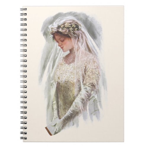 Vintage Victorian Bride with Bible Harrison Fisher Notebook