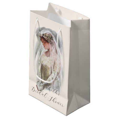 Vintage Victorian Bride with Bible Harrison Fisher Small Gift Bag