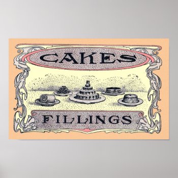 Vintage Victorian Cake Advertisement Poster by LeAnnS123 at Zazzle