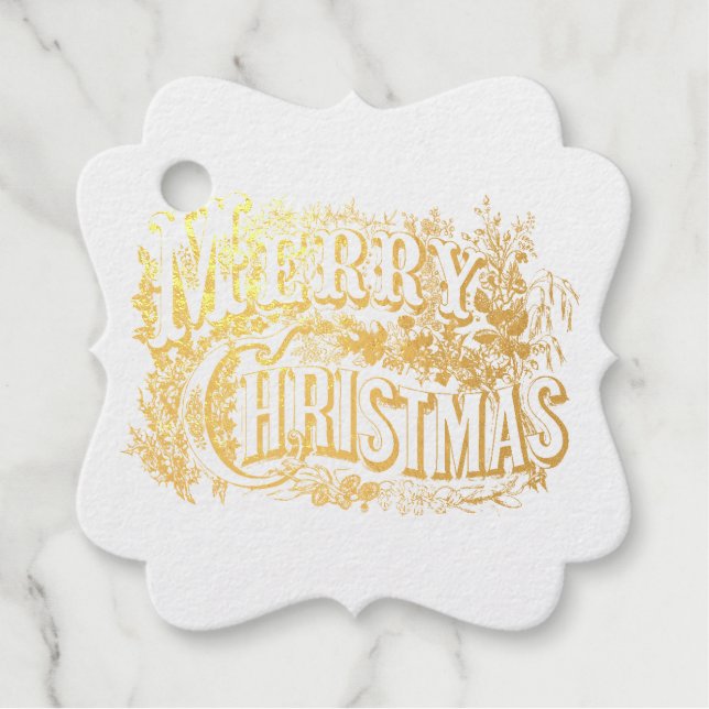 Vintage Victorian  Calligraphic Christmas tag (Front)