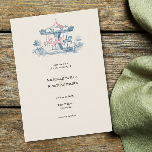Vintage Victorian Carousel Save the Date Invitation