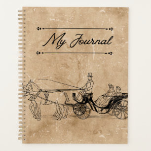 Vintage Victorian Carriage & Aged Parchment Planner