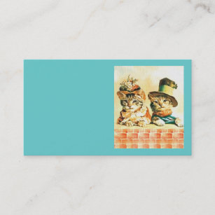 Vintage Victorian Cat Business Card Template