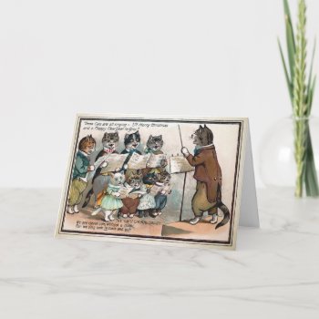 Vintage Victorian Cat Choir Holiday Card by LongToothed at Zazzle